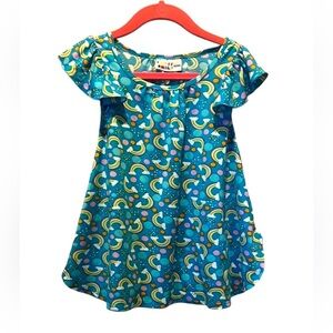 Dot Dot Smile Girl’s Flutter Sleeve Swing Dress Rainbows Size 12-24 Months
